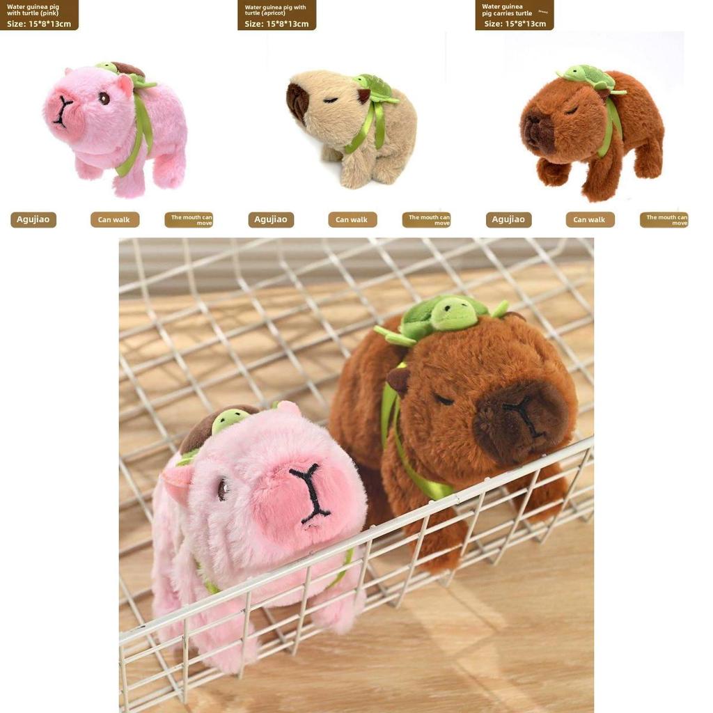 Cute Capybara Plush Toy With Walking Sound Features For Kids Playing And Gift Giving