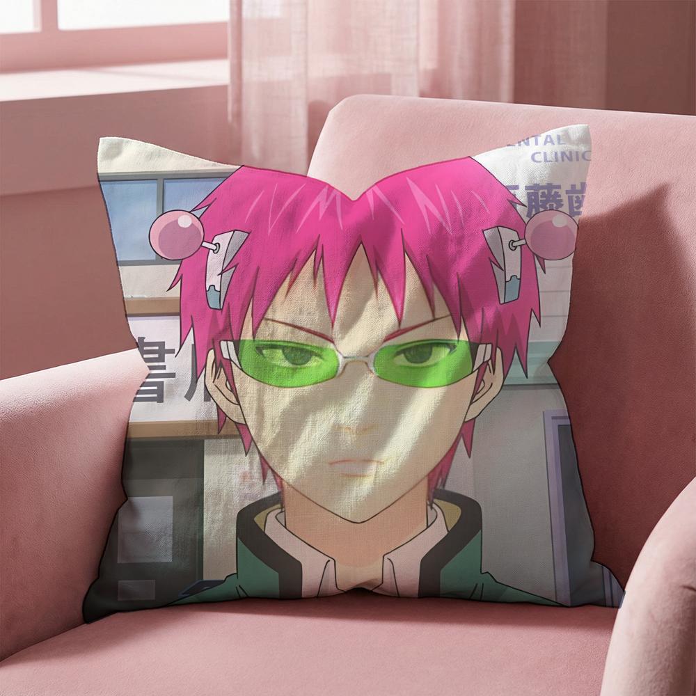 Hot Anime S-SaikiS K Cushion Cover Multi-Scene Pillow Cover for Home & Car - Reversible, Soft & Durable for Daily Use