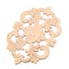 1Pc Wood Carved Onlay Applique Unpainted Furniture for Home Door Cabinet Decoration (30 X 19cm)