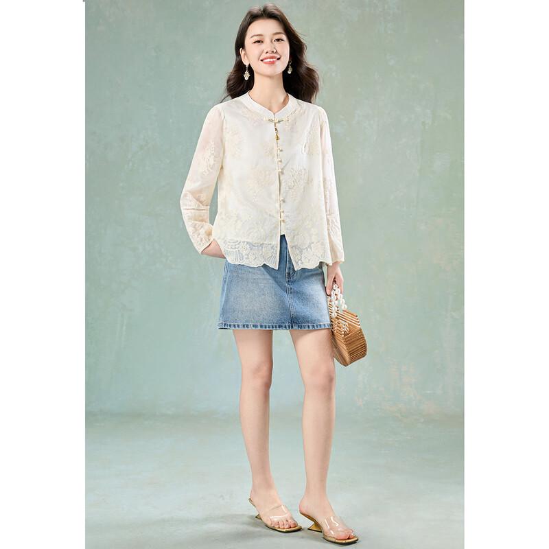 Meilannie New Chinese Style Tencel Jacquard Cardigan