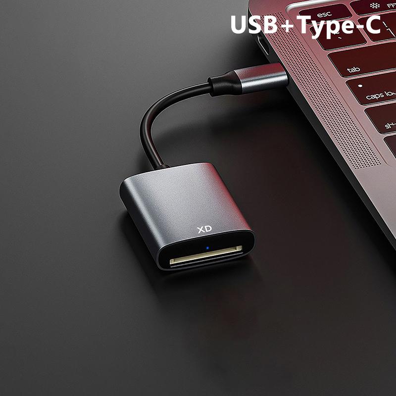 

2-in-1 USB+Type-C, Lightning XD MS Memory Card Reader Adapter Laptop PC Tablet IPad Universal 1 Pcs