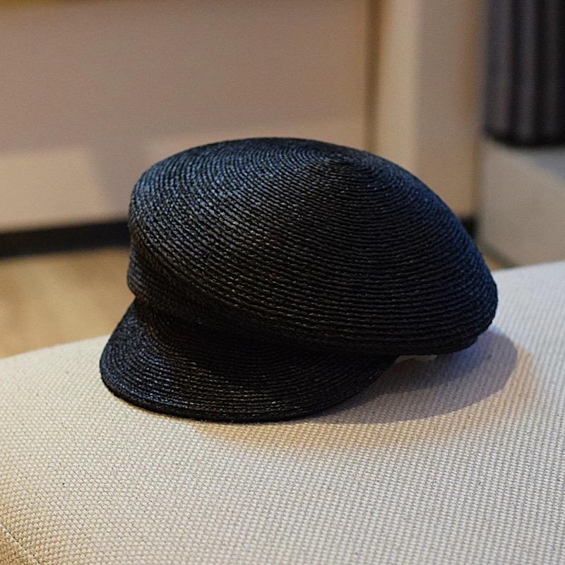 

Summer High Quality Handmade Raffia Women Visor Breathable Sun Protection Baseball Octagonal Hat Vintage Bucket Fedora Derby Hat 54-58c m чорний