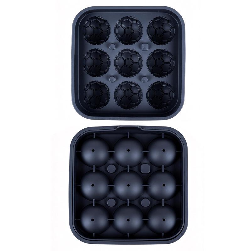 9-Cell Soccer Ball Silicone Ice Mold for Cocktails & Whiskey