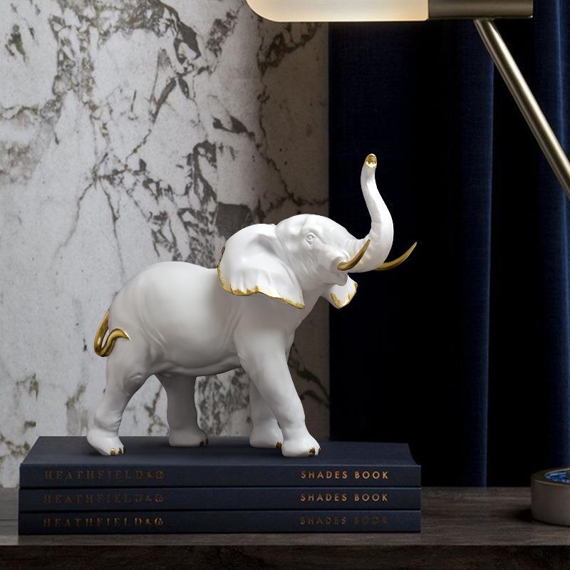 1pairs Creative Modern Elephant Statue Decoration Resin Animal Statue Sculpture Living Room Dining Table Decoration Craft