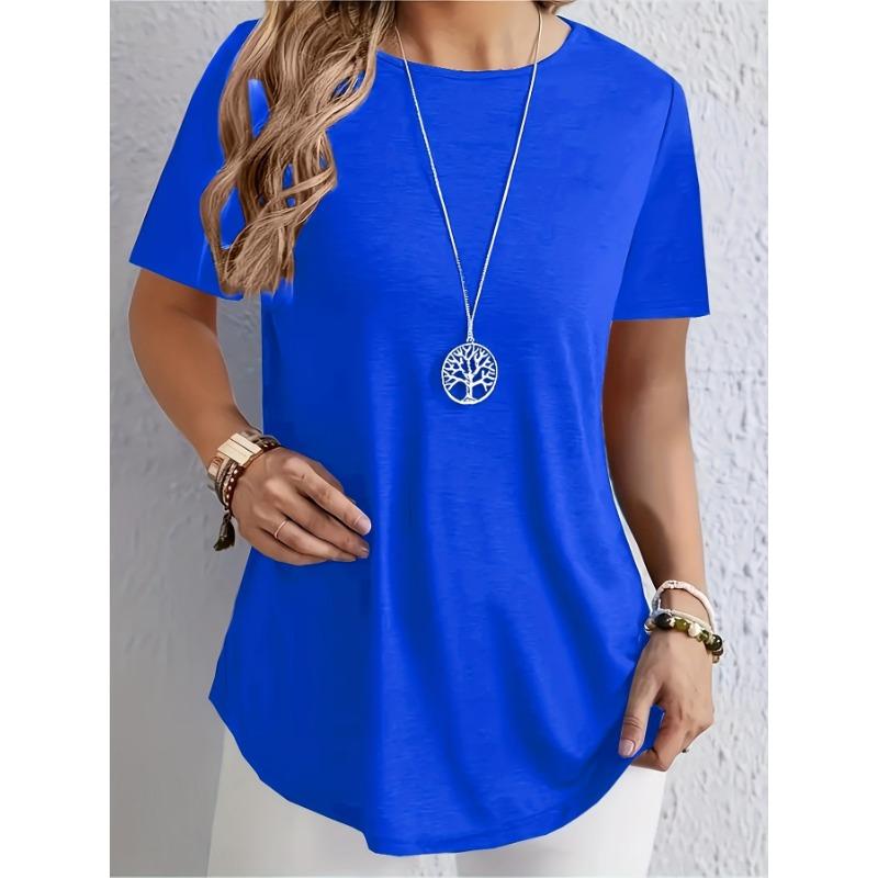 Spring Summer Solid Color T-shirt Loose Elegant Back Button Fashion Shirt