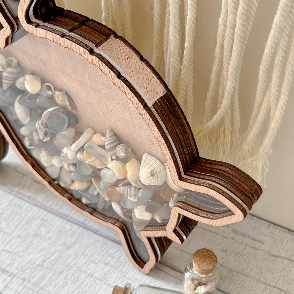 1 pc Wooden Retro style Storage Box in The Shape of A Turtle. Wooden Craft Personalized Creative Wooden Desktop Display Stand