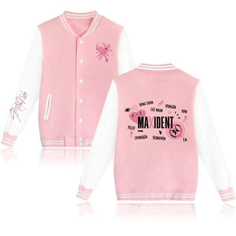 Womens Casual Baseball Jacket Long Sleeve Loose Fit Stand Collar Regular Thickness Trendy Streetwear Students