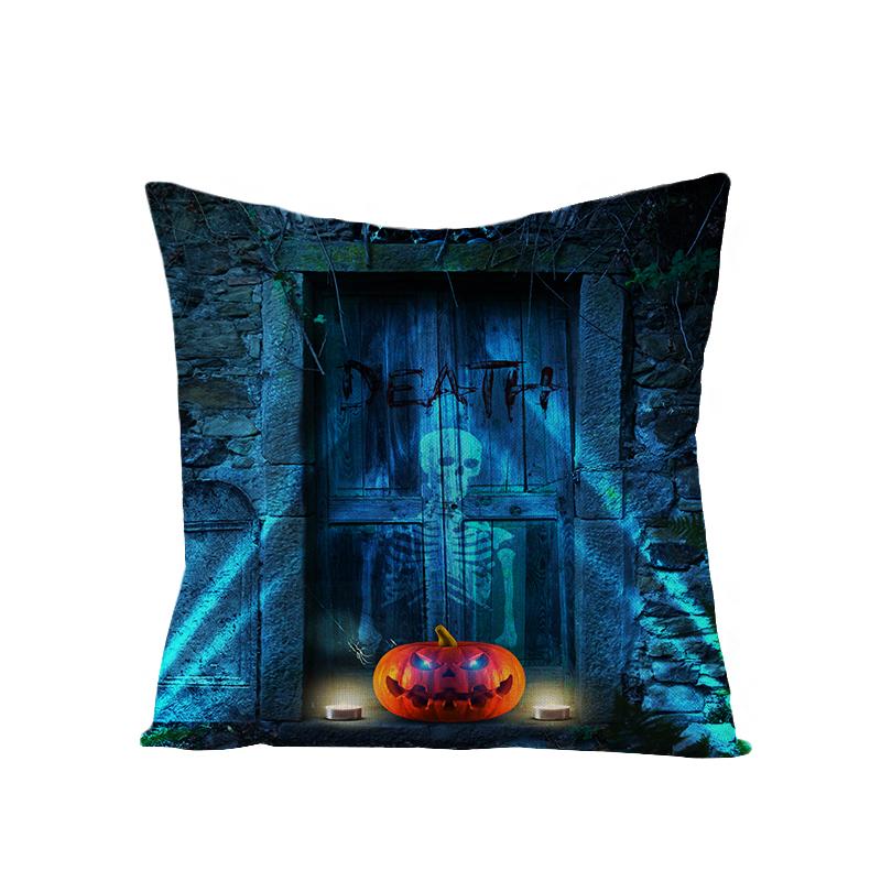 Old Castle Dragon Boat Moon Pumpkin Cushion Cover Horror Pattern Sofa Throw Pillows Living Room Halloween Decorative Pillowcase