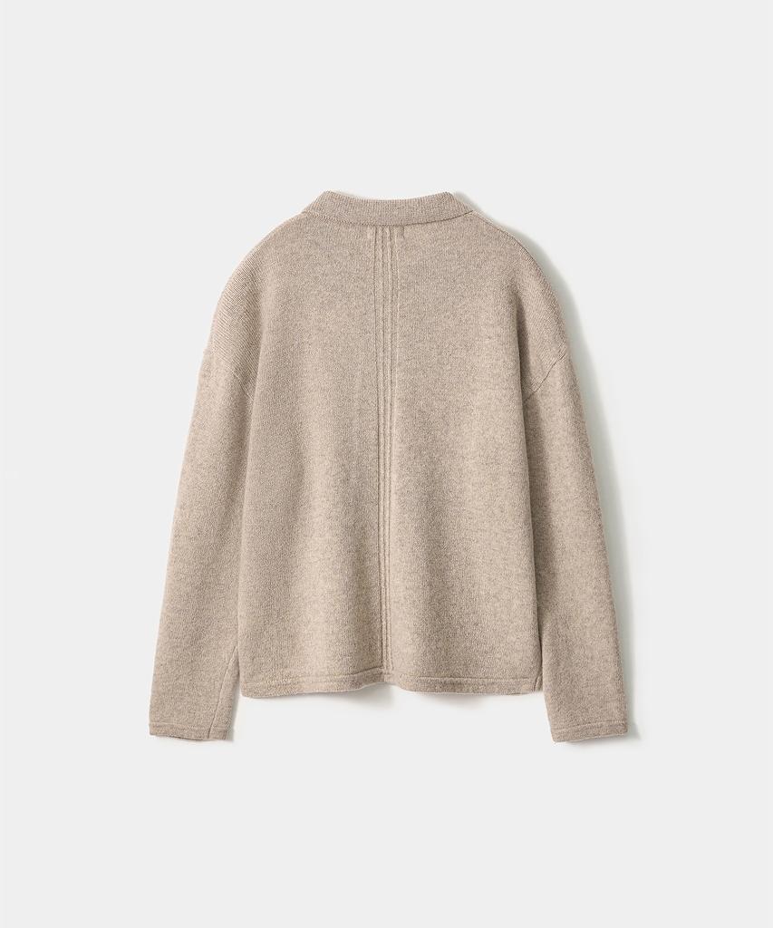 Trip Le Sens [100% Wool] Pure Light Collar Cardigan_Beige