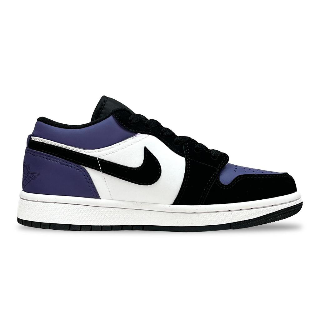Jordan Air Jordan 1 Reverse Black Purple Slip Resistant Abrasion Resistant Slip Resistant Abrasion Resistant Low Top HF3148-106(Team701-)