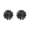 Silver needle handmade ice-through colorful flower stud earrings, sweet design crystal earrings Internet celebrity earrings