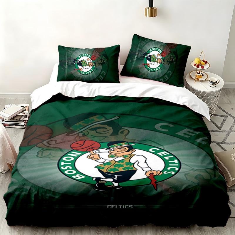 Boston Celtics 3pc Set Perfect for Bedroom Use Comfortable Bedding Set Includes a Duvet Cover and Two Pillowcases Ideal Birthday or Christmas Gift