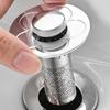 Not Clog Drain Stoppers with Accuracy Meshing Press Appear Sink Filter Steel ABS Coating Drain for Basin Bathtubs Kitchen