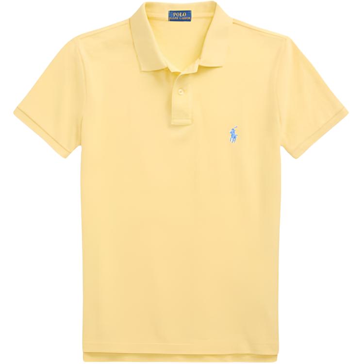 

Женская футболка-поло Polo Ralph Lauren с вышитым логотипом, прямой крой, короткий рукав, топ, желтый, WMPOKNINB920237-700 M