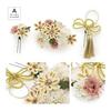 SOUBIEN Hair Accessory Set for Coming-of-Age Ceremony, Graduation, Kimono - Mizuhiki, Tsumami Zaiku, Cherry Blossoms, Chrysanthemums, Kumihimo,