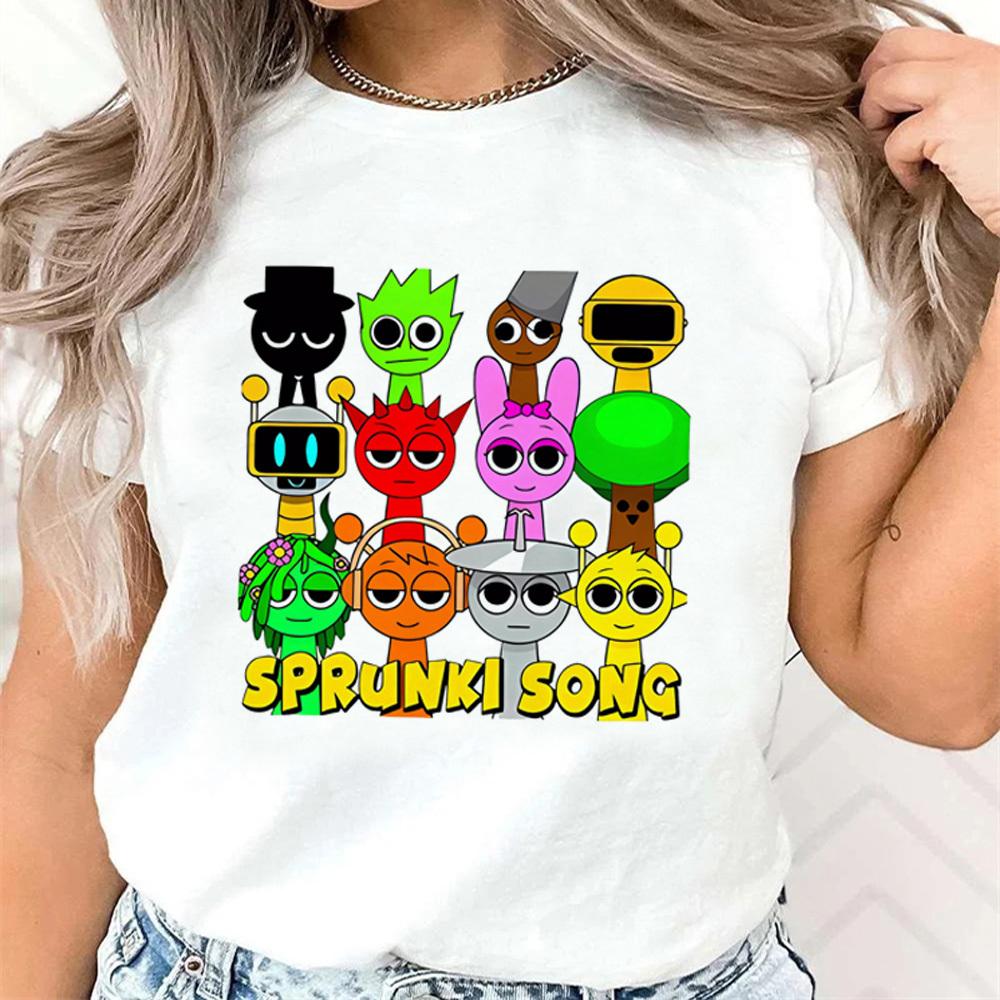 Sprunki Shirt Girl Digital Graphic Korean Clothes Colorful Punk T Shirt Anime Korean Clothes Graphic 2000s Punk Gothic