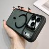 KEYSION Transparent Magnetic Lens Stand Case for MagSafe for iPhone 17 Pro Max Air TPU+PC Color Blocking Shockproof Phone Cover