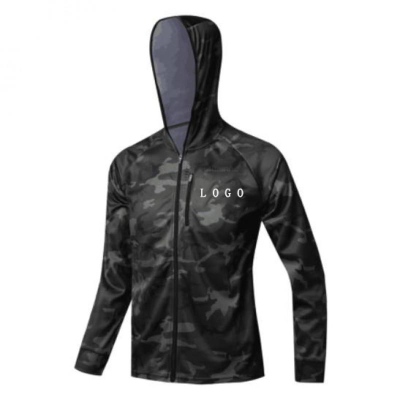 Herren Quick-Dry Angelhemd Mit UPF 50 Sonnenschutz Atmungsaktiv Eis Seide Stoff Camo Grün Übergröße Bis 6XL