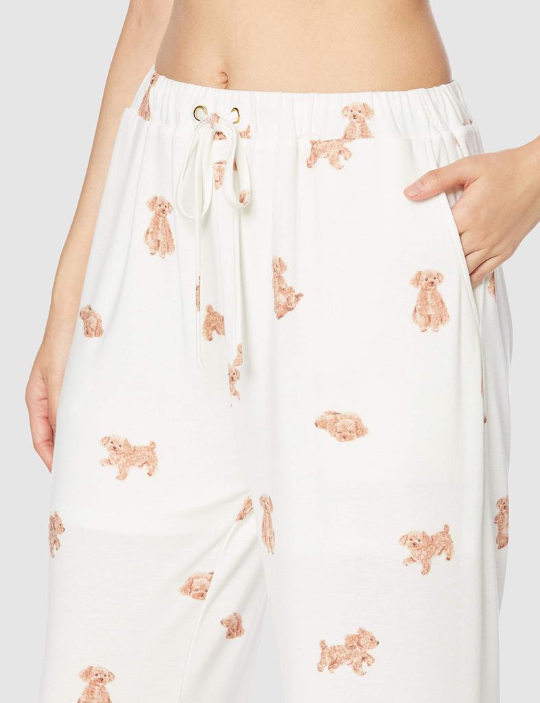 Gelato Pique Halloween Dog Print Long Pants PWCP204236 BEG Japan F Women's (Free Size)