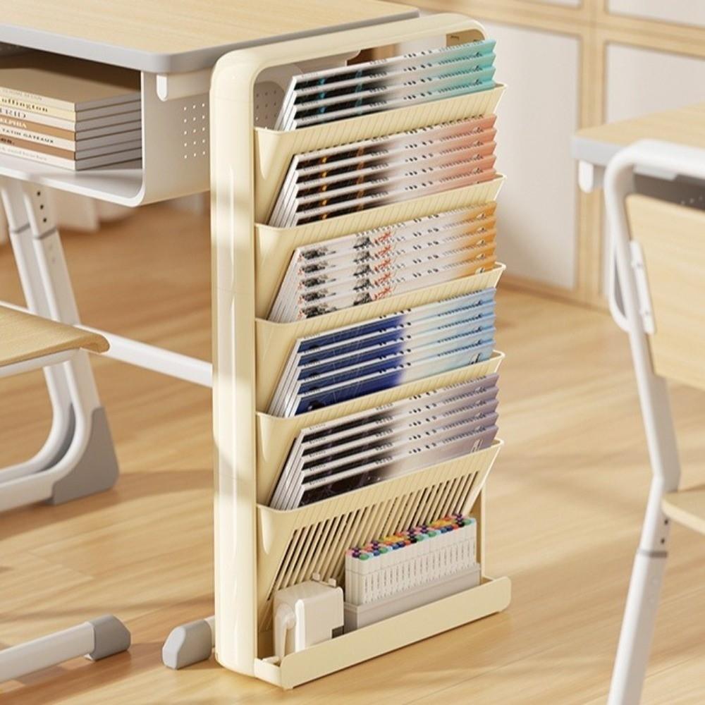 Removable Study Desk Organizer Multi-Layer Side Mounted Bookshelf  Student Table