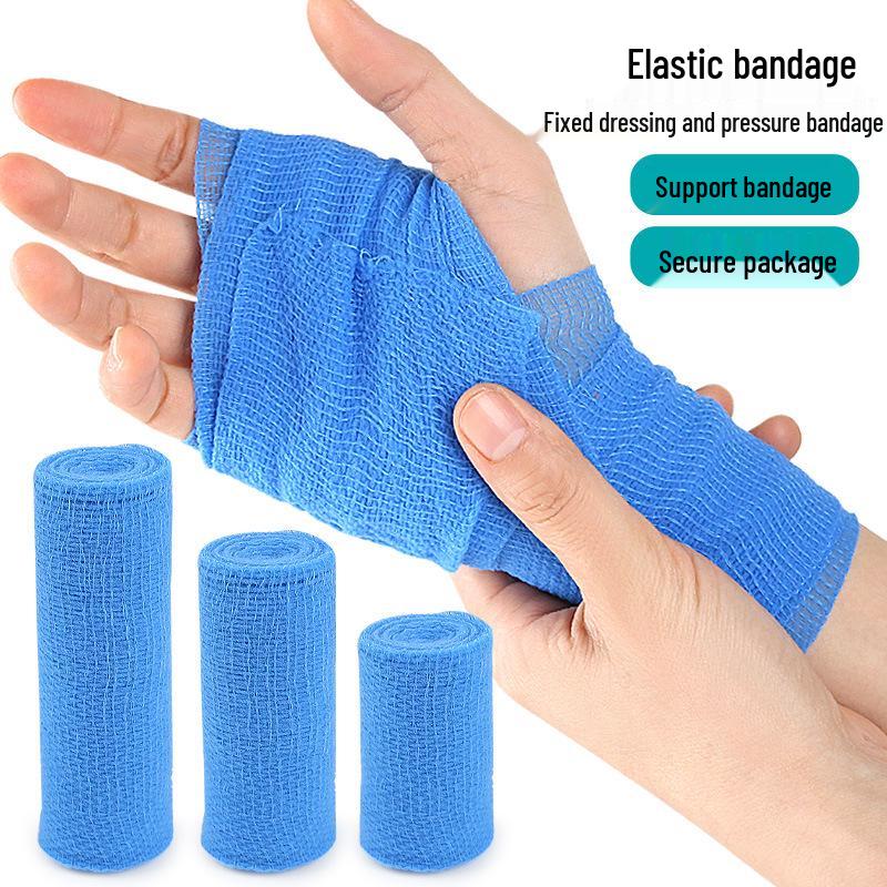 Blue Cotton Mesh Elastic Bandage for Knee and Arm Support