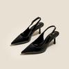 Grape Mother Elegant Two Wear Kitten High Heels Women's Fashion Temperament Single Shoes Fine Heel High Sense French Pointed Women's Shoes