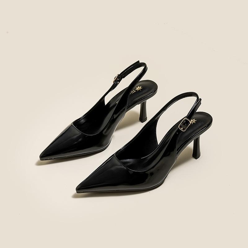 Grape Mother Elegant Two Wear Kitten High Heels Women's Fashion Temperament Single Shoes Fine Heel High Sense French Pointed Women's Shoes