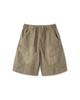 APOSTROPHE COMMA Brushed Washed Cotton Elastic Waist Half Pants_Beige