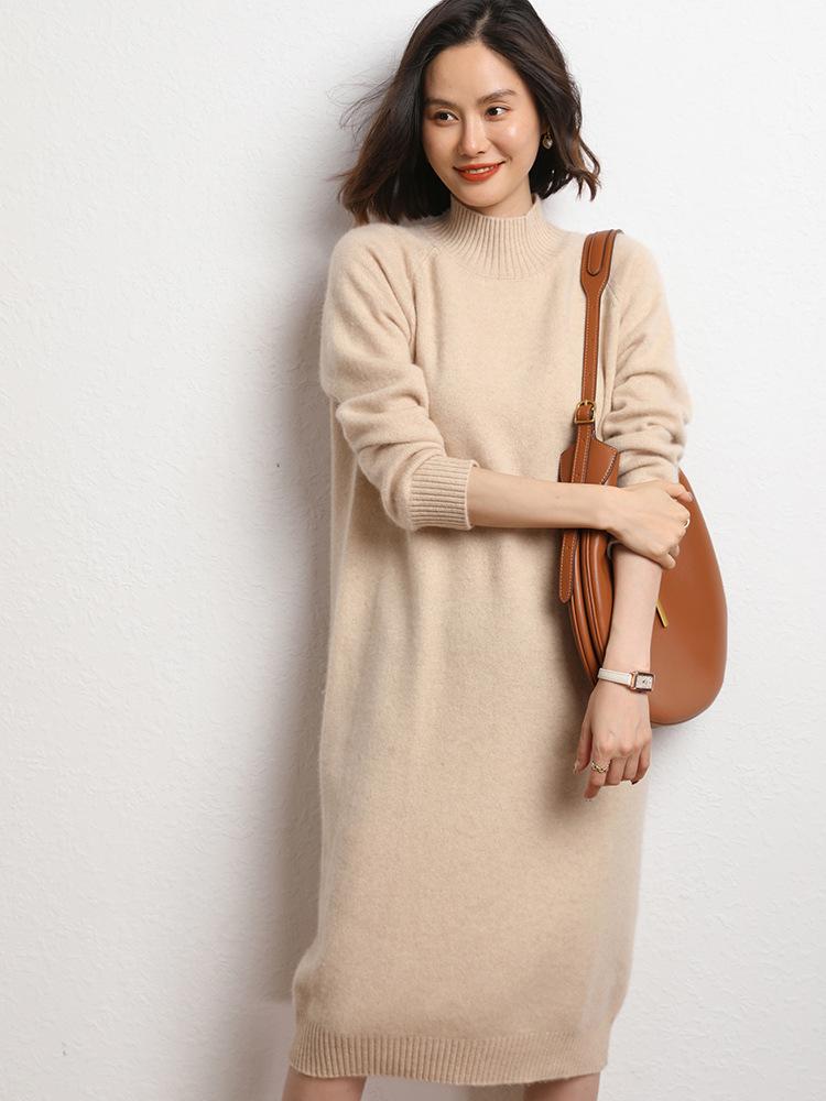 Cashmere Slim Fit High Neck Sweater Dress - Autumn/Winter 2026 Collection
