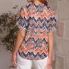 Women's Fashionable Casual Everyday Versatile Floral Print Slim-Fit Summer Short-Sleeve Top