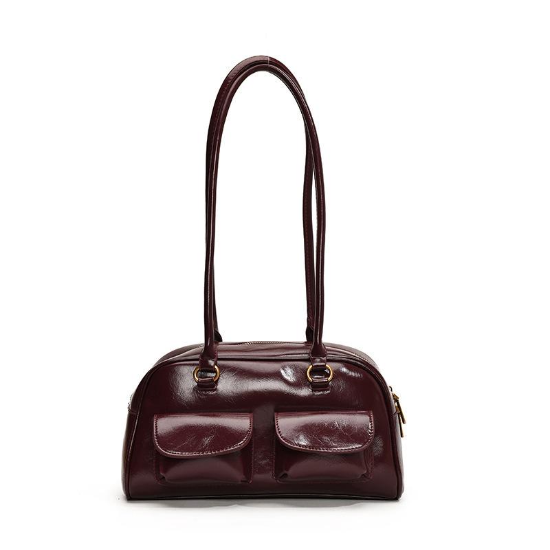 

Retro underarm bag women s 2025 new high-end texture shoulder tote bag niche large-capacity portable commuter bag красный