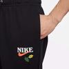 Nike Contrast Logo Design Mid-Waist Drawstring Knit Sports Pants Men Bottoms Black HF1114-010