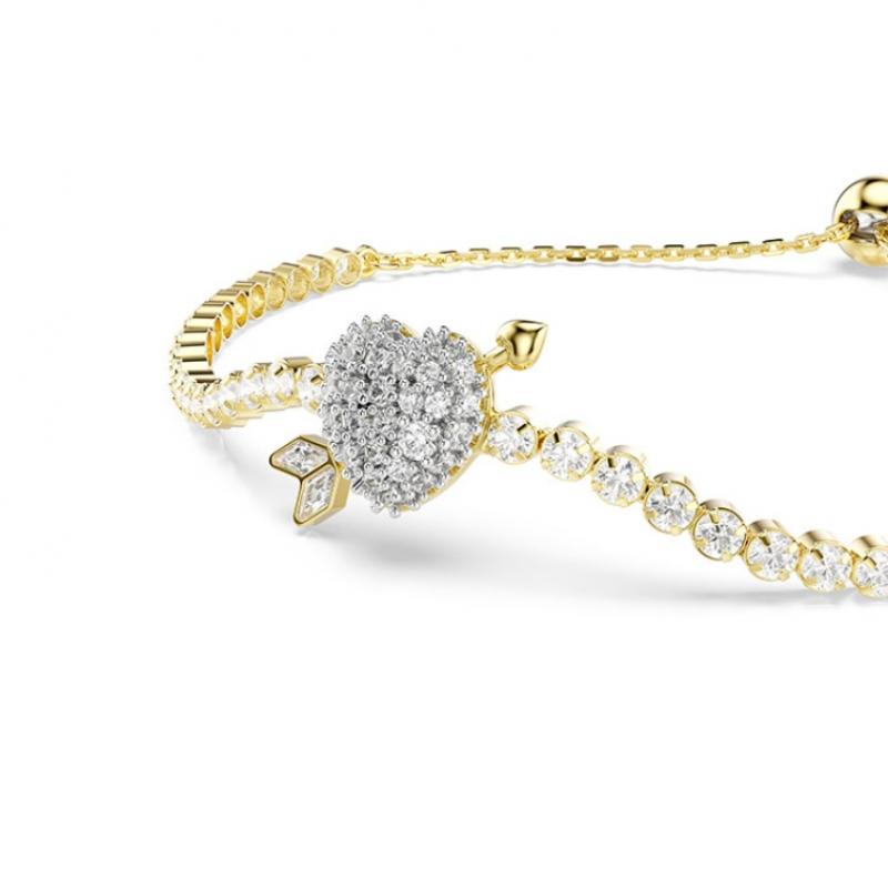 Swarovski Heart With Arrow Gold Tone Bracelet 5744061