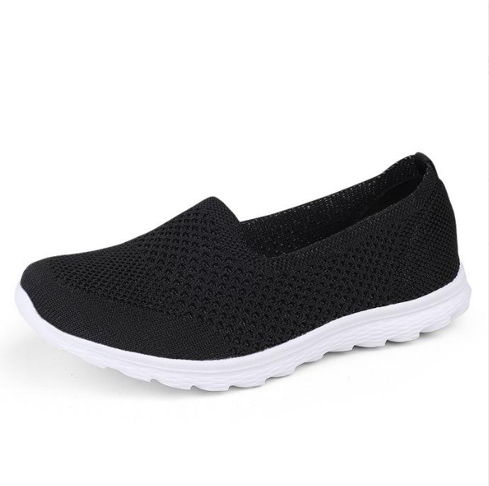Cloth shoes summer flat heel mesh shoes mom