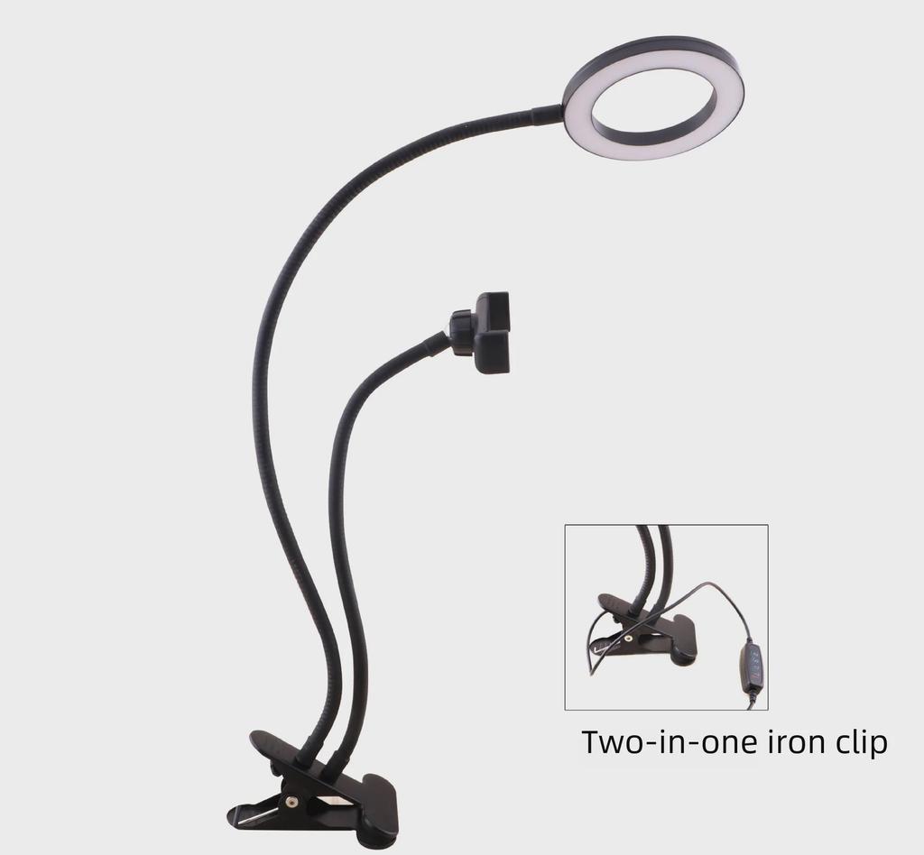 Dual-Purpose LED Clip Light for Online Classes and Live Streaming