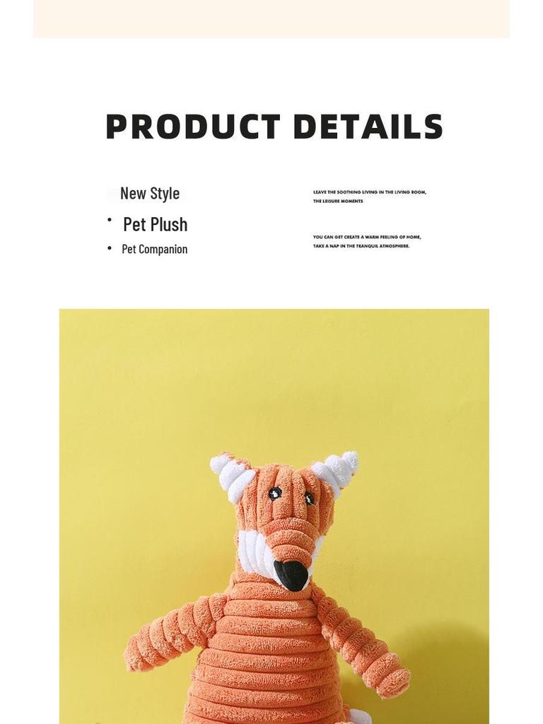 Interactive Cartoon Animal Plush Toy - Bite-Resistant Teething and Sounding Toy for Dogs, Ideal for Boredom Relief