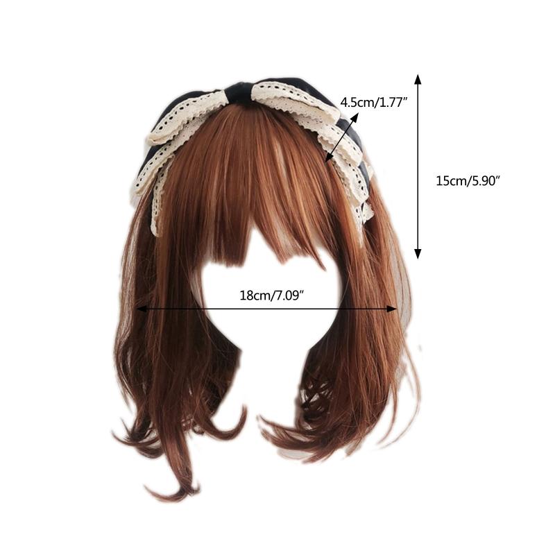 Multicolor Lolita Lace Hair Hoop Sweet Big Bowknot Headband Handmade Hair Accessories Gift for Girlfriend Daughter