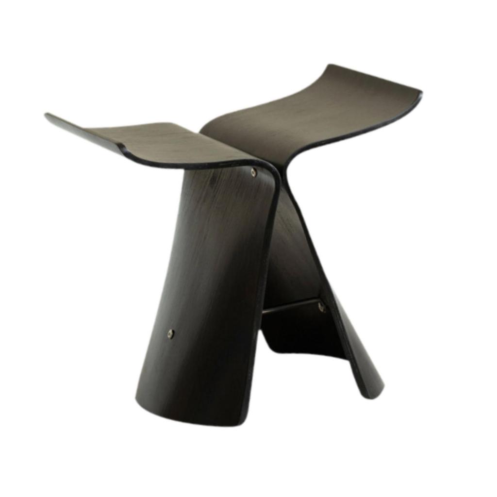 Wooden Footstool Stable Ottoman Stool for Playroom Dressing Room Living Black