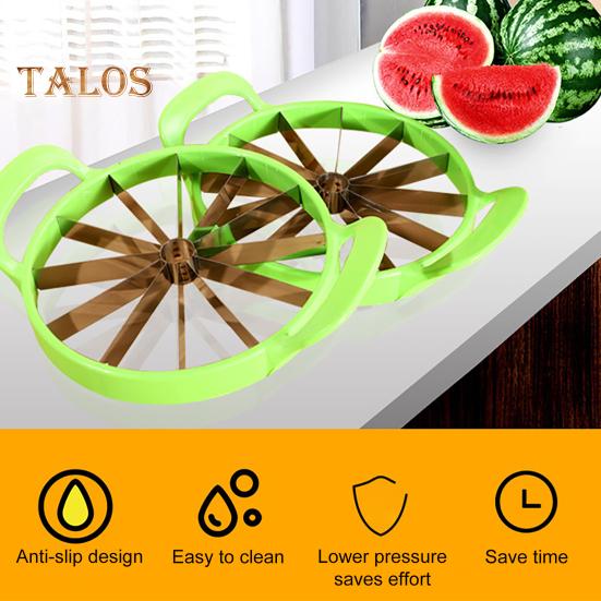 Watermelon Slicer Stainless Steel Fruit Cutter with Comfortable Non-Slip Handle Watermelon Slicing Tool Home Supply