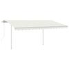 VidaXL Automatic Retractable Awning with Posts 4x3.5 M Cream 3070027