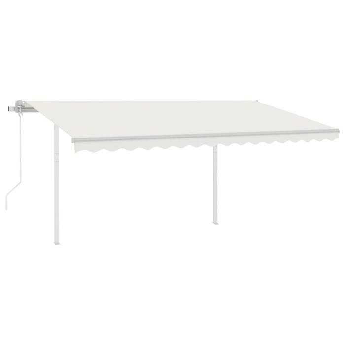 VidaXL Automatic Retractable Awning with Posts 4x3.5 M Cream 3070027