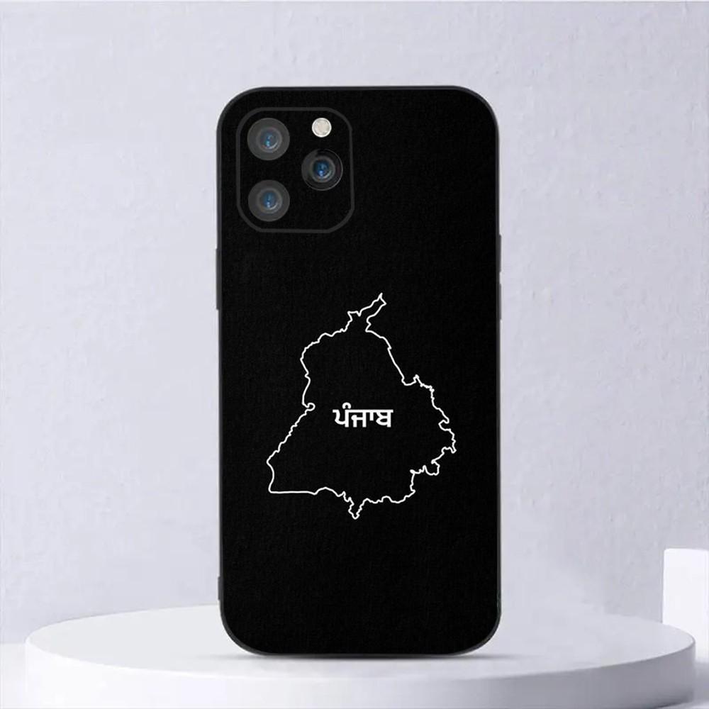 

Punjab Map Phone Case For iPhone 15,14,13,12,11,Plus,Pro Max,XS,X,XR,SE,Mini,8,7 Soft Silicone Black Cover iPhone13