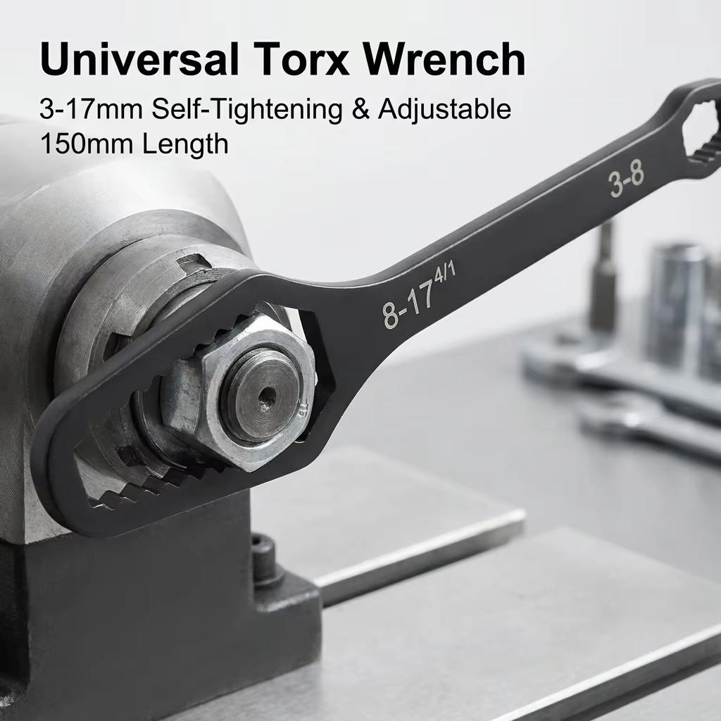 3-17mm Self-Tightening Adjustable Torx Spanner: Universal Double-Head Hand Tool for Factory & Glasses Maintenance