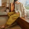 Pantaloni Invernali Spessi da Donna per il Tempo Libero, Monocolore, Larghi, Vita Alta, in Cotone