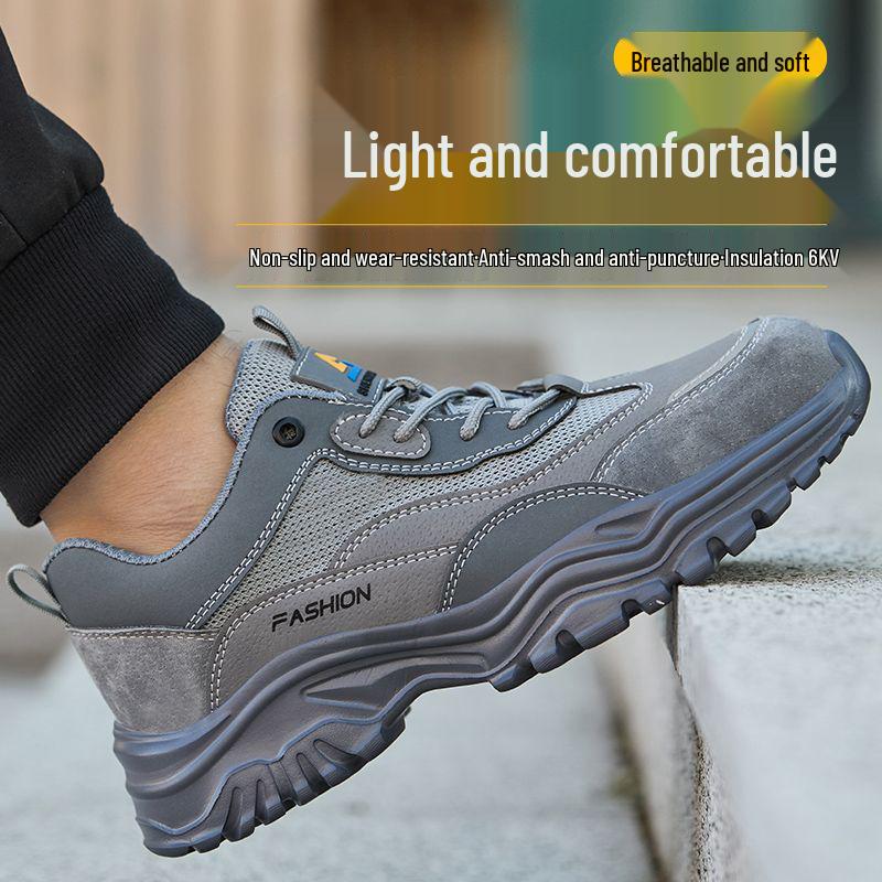 

Мужские дышащие рабочие ботинки со стальным подноском: Легкая, Ударопрочная, Устойчивая к проколам, Износостойкая, Устойчивая к запахам летняя защитная обувь. 43