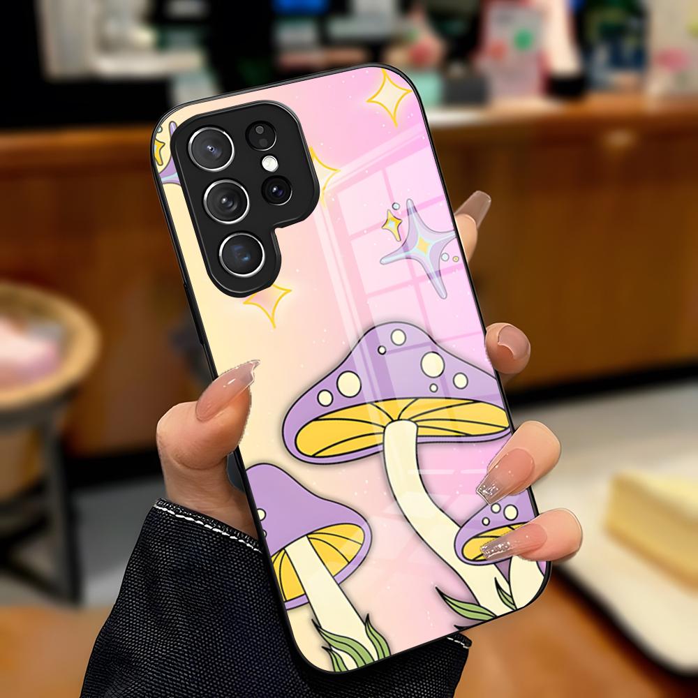 

Colorful Mushroom Phone Case For Samsung S26 S25 Plus S20 S20 Plus S22 Ultra S23 FE S21 Plus S21 Ultra Glass Cover Samsung S25
