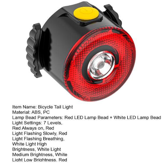 Bicycle Tail Light with Waterproof USB MTB Road Mountain Rechargeable Outdoor Brake Sensor Bike Night Riding