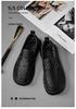 Men's Wide Fit Genuine Leather Slip-On Business Casual Shoes, Soft Sole, Large Sizes 45-46