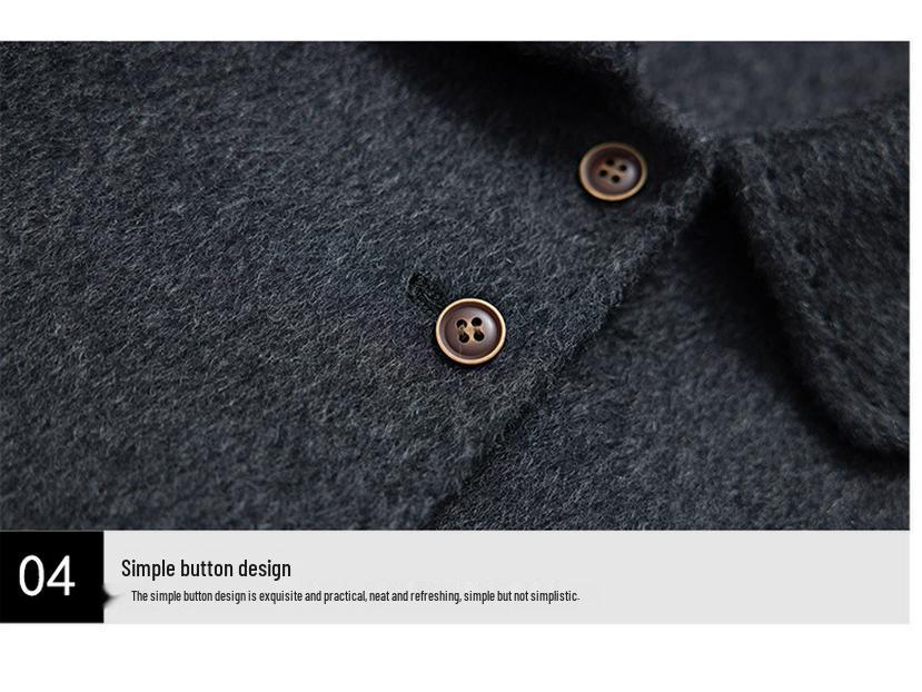 Double-Sided Camel Wool Mid-Length Slim Coat for Women - Autumn/Winter 2025 Collection