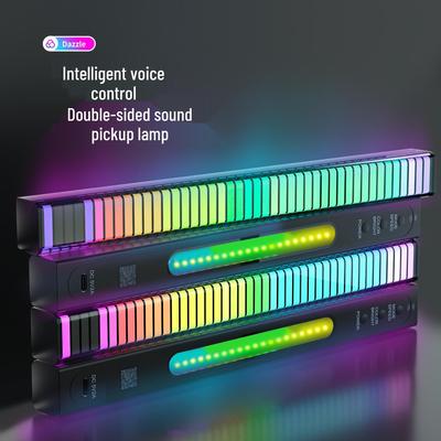 3D RGB Soundaktiviertes Rhythmuslicht: Doppelseitiger, Bluetooth-gesteuerter Streifen für Desktop, Auto oder Raumatmosphäre.